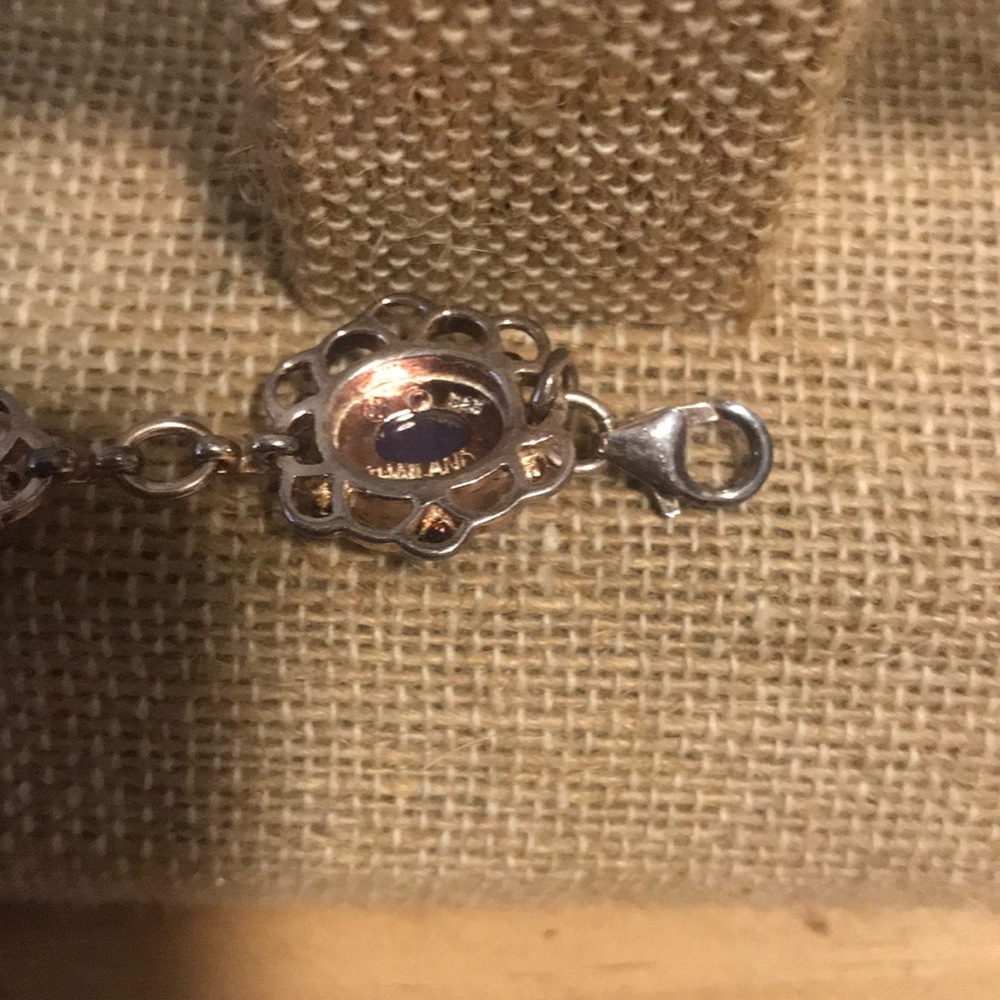 Vintage Lavender Jade Sterling Silver Bracelet - Picture 4 of 4